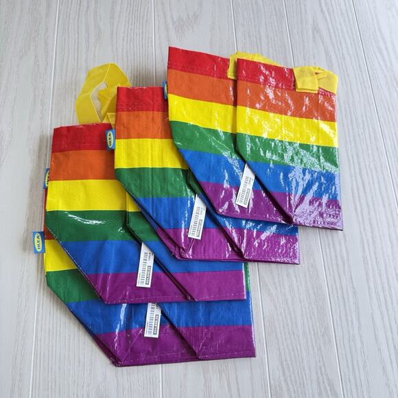 Ikea Lot of 4 Storstomma Small Rainbow Totes – Reusable 404.848.35 - Picture 2 of 5